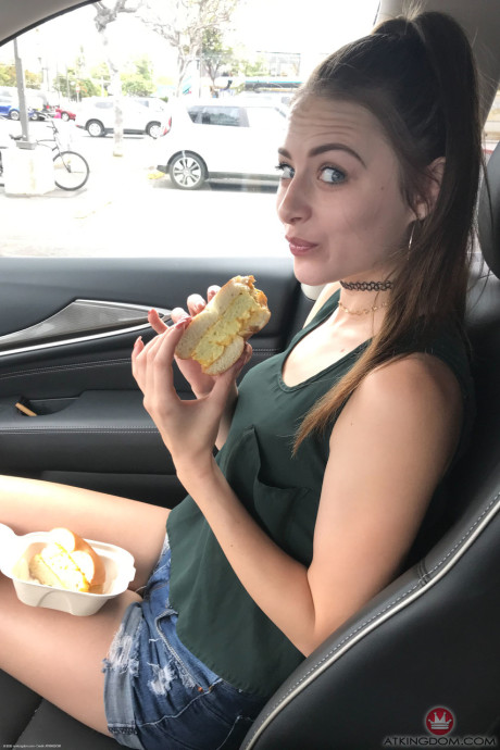 Skinny teenie Kyler Quinn flashes her intimate parts in a public compilation