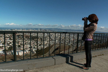 Busty businesswoman Mckenzie Lee gets blindfolded & blowbanged by ebony bulls