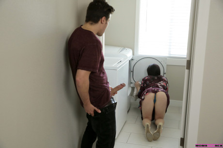 Brunette teen Keira Croft bares her hot booty before fucking her stepbrother
