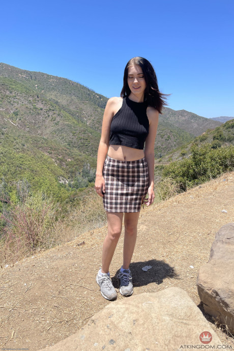 Amateur babe Corra Cox shows her pretty holes & boobies & poss outdoors