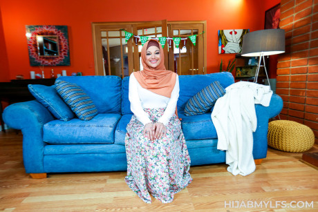 Curvaceous MILF Mona Azar exposes her big melons and gets rammed by her stepson