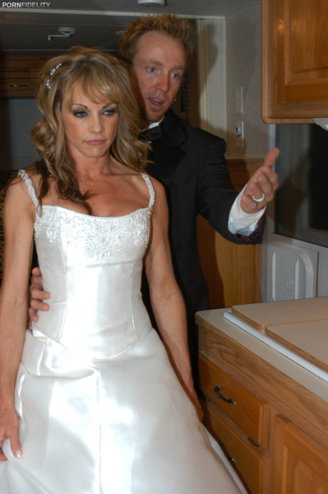Gorgeous babe in a wedding dress Shayla LaVeaux gets banged by her boy