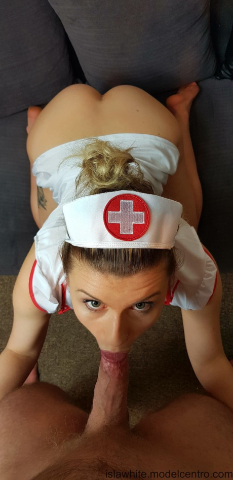 Attractive nurse with humongous titties Isla White gets hammered hard in POV
