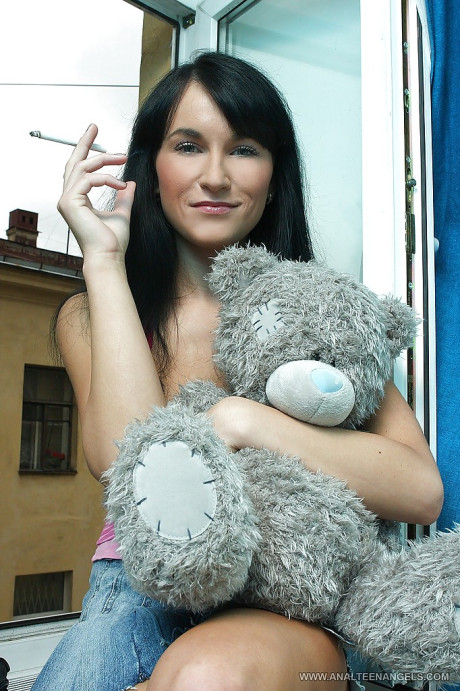 Young teen miniskirt babe with tasty breasts drinking spunk from a shot glass