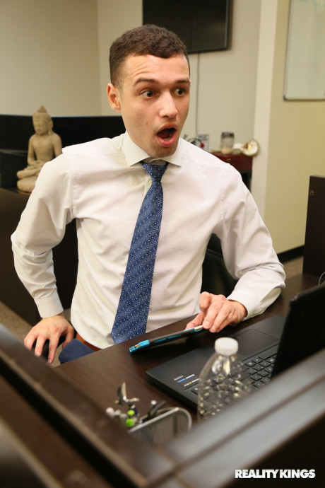 Teenie secretary Kyler Quinn gets caught by her boss loving an anal quickie