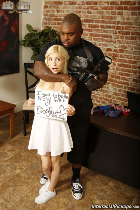 Petite blonde Piper Perri loves a nice humongous ebony cock in interracial POV sex