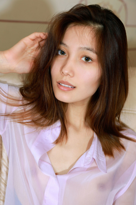 Fine Russian teenie Anna Aki teases with her skinny body, tiny titties & feet