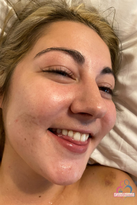 Lovely amateur Lily Adams teases with her shaved pussy with a tampon inserted