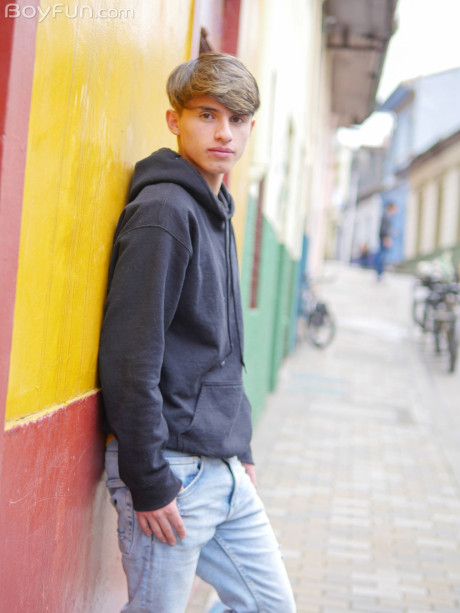 Fresh teenie boys have sex after catching sight of each other on a public sidewalk