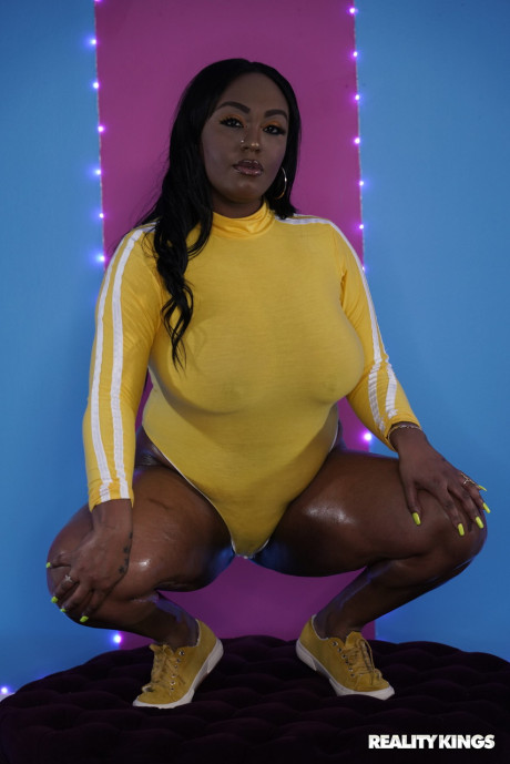 Voluptuous black Layton Benton getting boned hard by a white stud