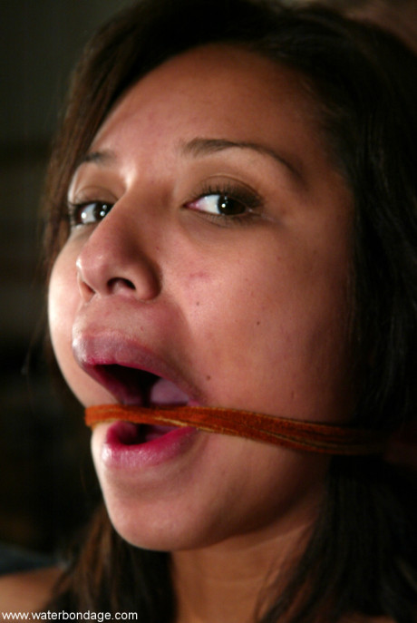 Submissive hispanic Jasmine Byrne gets her cunt toyed in water bondage action