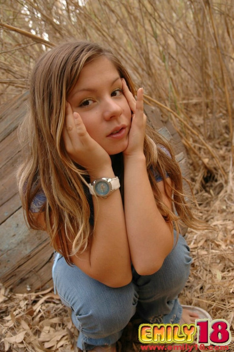 Cute 18 year cougar goes unclothed in undergrowth while wearing sweet panties