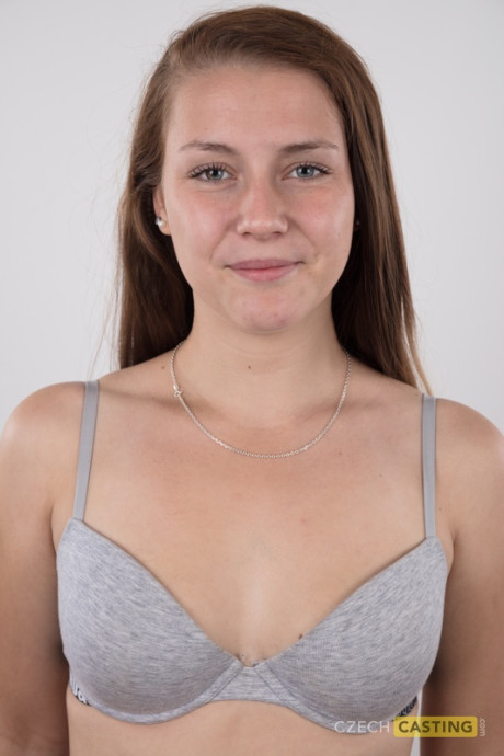 18 year old first timer stands undressed after her dress and undergarment is removed
