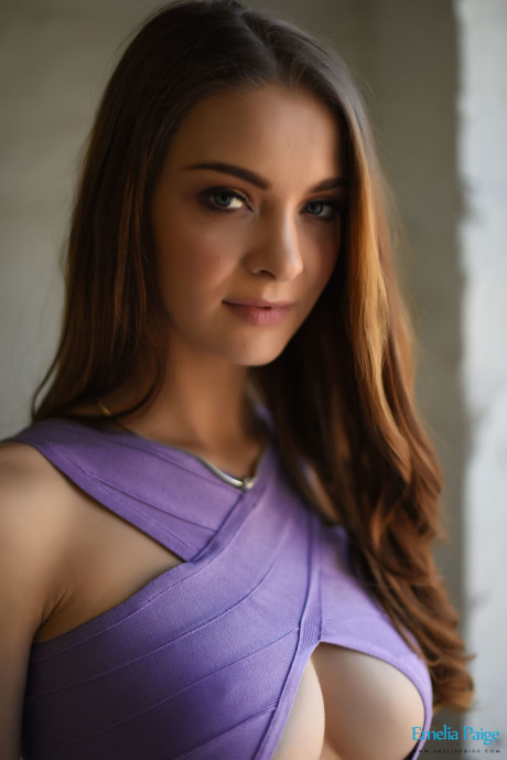 Busty Emelia Paige in tight dress and thong flaunting her humongous boobies & hot booty