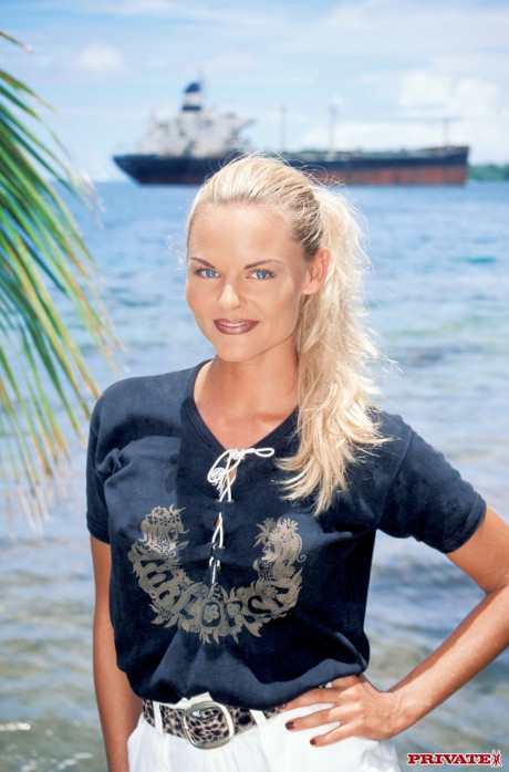 Fine Danish MILF Katja Kean poses fully dressed & naked in various locations