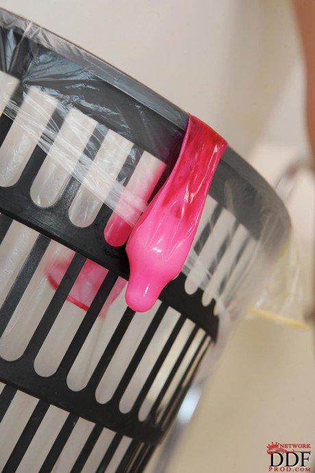 Oriental nurse Tigerr Benson takes off her uniform & gets messy with full condoms