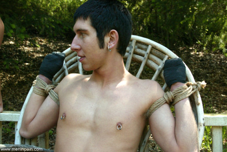 Kinky pornstars in leather lingerie ride their sex slaves' faces & penises