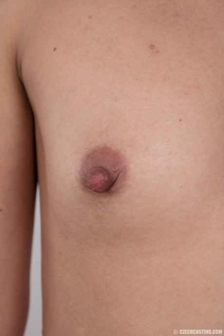 Pornstar wannabe Marketa shows her tiny boobies at an audition photo shoot