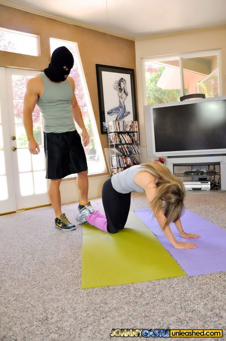 Yoga babe Lexi Love getting assaulted and booty plowed by criminal