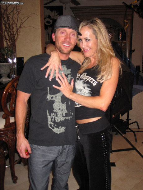 Luscious MILF Brandi Love showing off her monstrous melons at Kelly's house