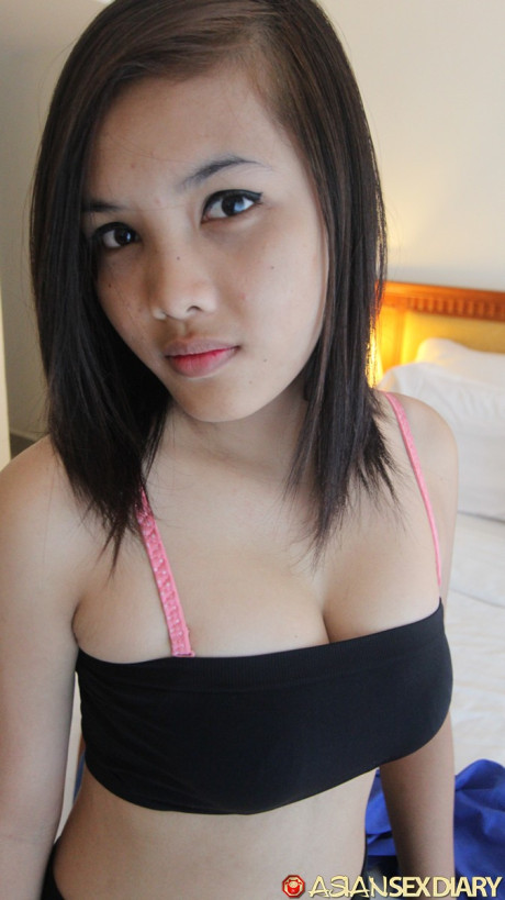 Naughty oriental amateur Rung removes her blue dress & takes a boner in POV action