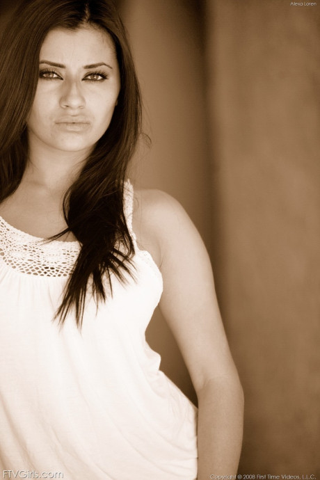 Playful Spanish MILF Alexa Loren reveals her monstrous natural tits in public