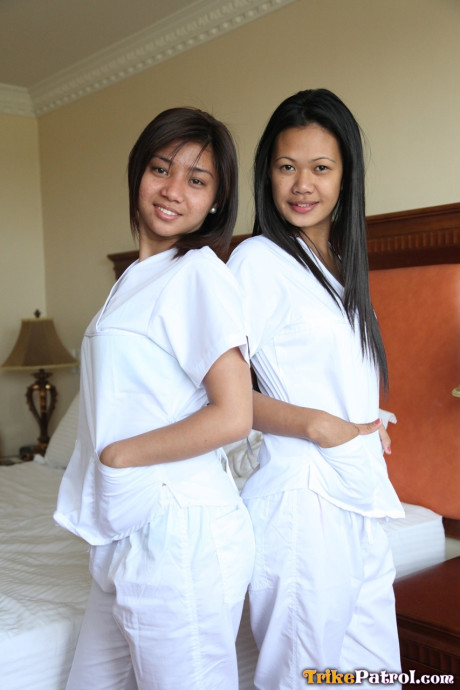 Attractive Filipinas Joanna and Joy enjoy a POV fuck and give a hot double oral sex