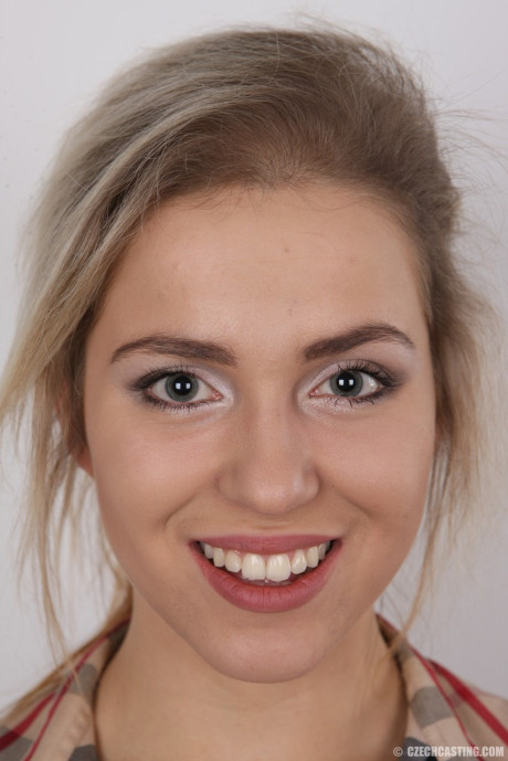 Ravishing lovely Alzbeta shows her smiley face and hard nipples to the camera