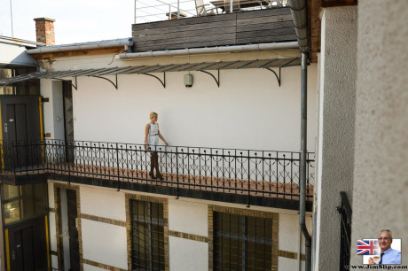 Breathtaking Czech pretty Cat strips to her leggings & shows her huge ass