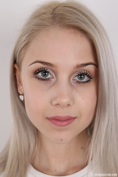 Skinny 18 year cougar virgin Natalia takes off her clothes to stand in the naked