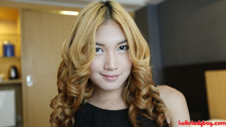 19yo horny Thai lady boy does a striptease for white tourist