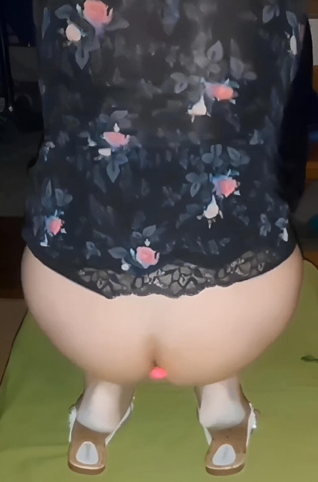 Horny t-girl Lizzaali shows her erect meat & her suckable balls up close