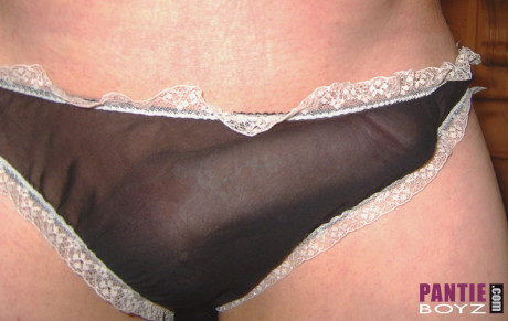 These pantie boyz look amazing in their black underwear and matching knickers