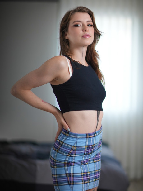 Attractive inked teens Eden Ivy & Veronique Tinkler show their tits & seduce a nerd