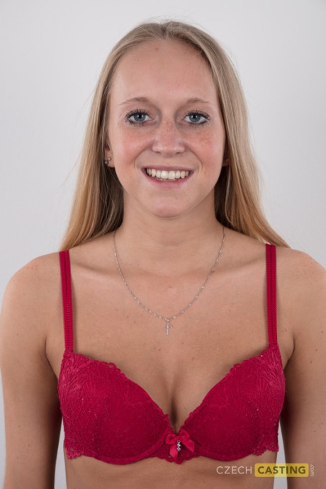 Tall blondy Stepanka divests herself of ripped jeans for her first undressed shoot