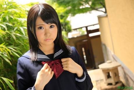 Innocent Japanese young Nozomi Momoki gets her muff toyed & dicked painfully