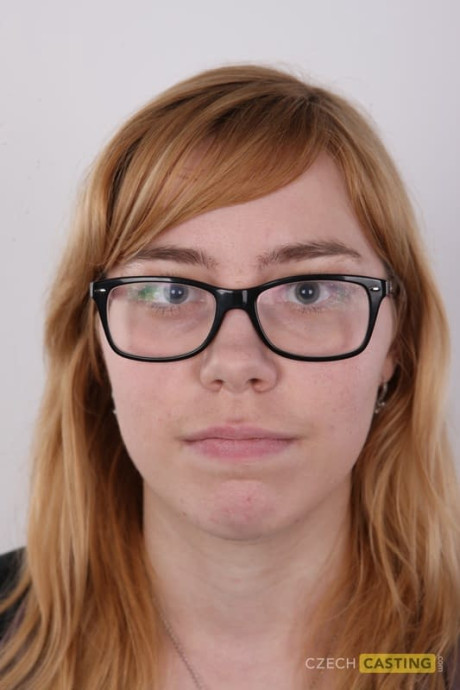 Amateur whore gf girl with red hair gets completely nude while wearing her glasses