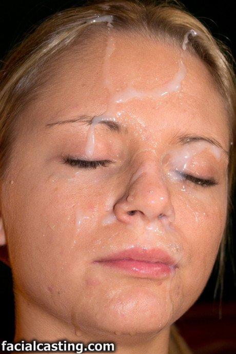 Yellow-haired lady lady receives cum on face during naked POV action in a bedroom