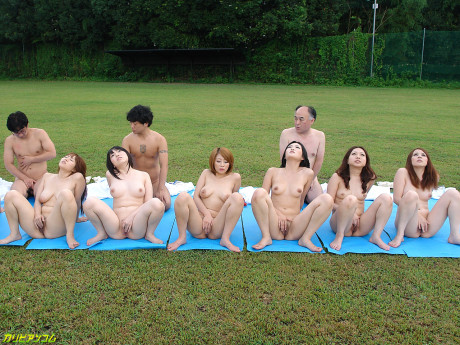 Sleazy chinese girls tease with their asses and get rammed in an outdoor session