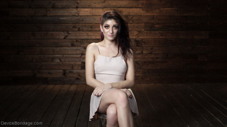 American slave bitch GF girl Nikki Knightly gets painfully toyed while bound