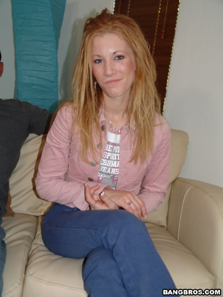 Slender blonde Ariel shows her perky natural tits & swallows a enormous ebony dick