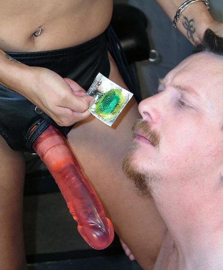 Latina chick Francesca Le bends a husband bf stud over a bondage horse before pegging him