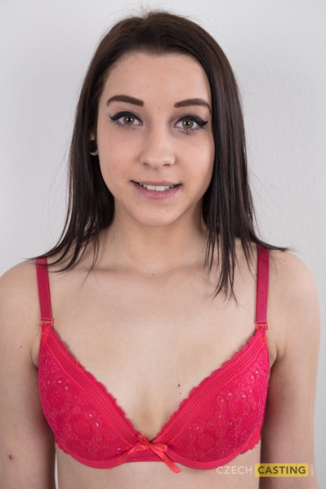 Czech first timer Tereza stands naked after after removing all her clothes