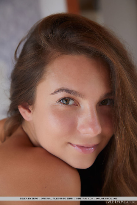 Cute teenie Belka does away with sensual underwear to get butt nude