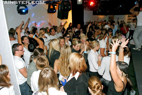 Lustful gals showing off their penis sucking skills at a gloryhole party