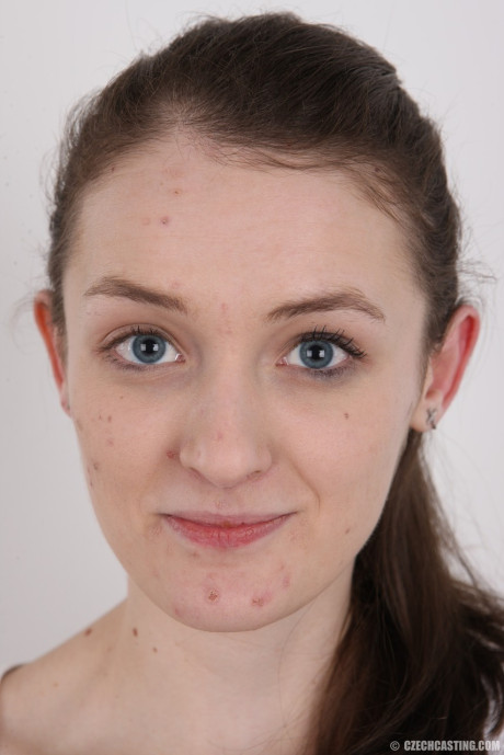 Young young amateur Eliska sheds clothing to display tiny boobies with nipples closeup