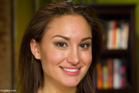 Hot Gabriella Paltrova gets dressed in a straitjacket & hung from the ceiling