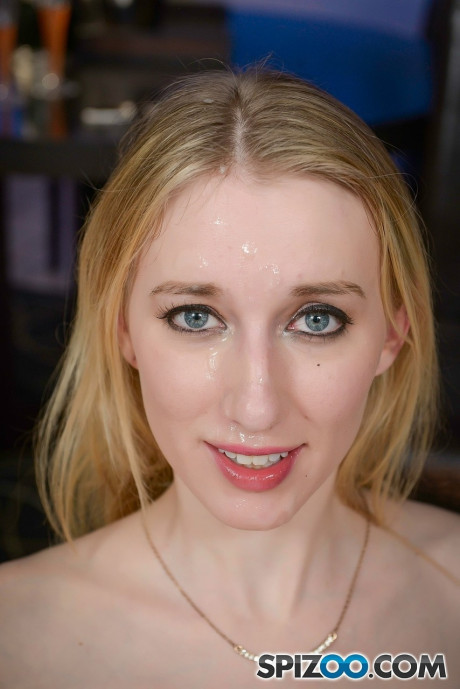 Blonde sugar baby Riley Reyes gets her face glazed after a hardcore pounding