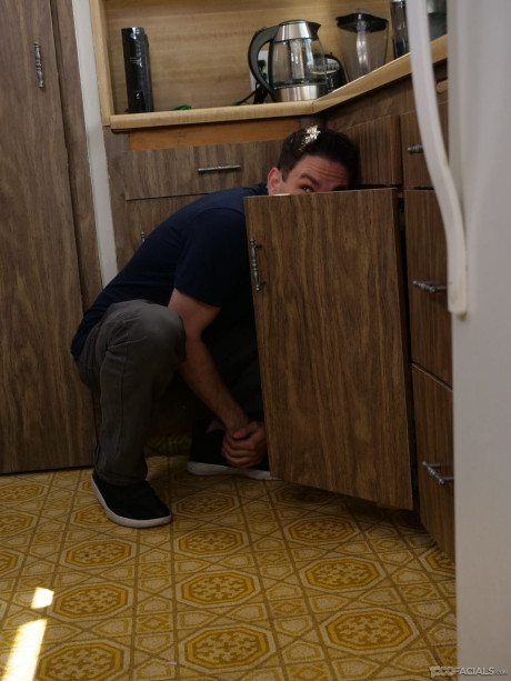 Delicious hispanic young Sophia Leone gives her lovely plumber an amazing bj