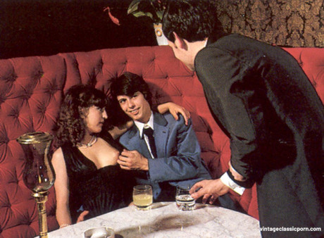 Hot women give blowjobs and get their silky pussies drilled in a vintage orgy